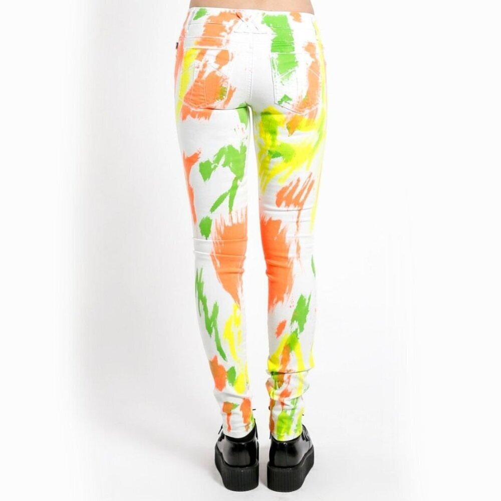 Tripp NYC ✦ Paint Splatter Skinny Jeans ✦ Artistic Black Stretch Denim Skull 28 - Picture 5 of 7